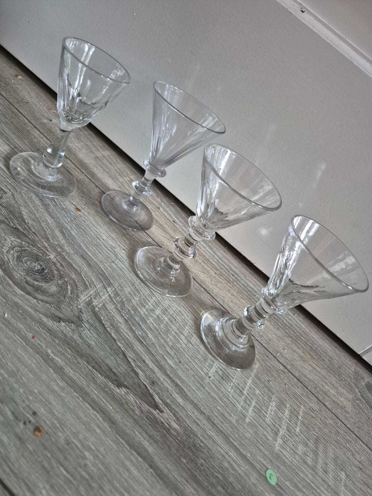 Set van 4 antieke likeur paraplu glaasjes, Antiek en Kunst, Ophalen of Verzenden