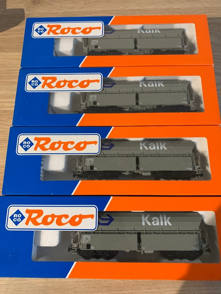Roco 47407 H0 Zelflosser Kalk van de NS 4 stuks in OVP, Hobby en Vrije tijd, Modeltreinen | H0, Gebruikt, Gelijkstroom, Wagon