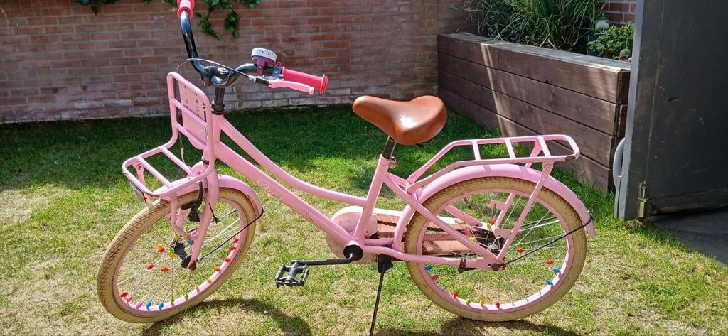 Roze kinderfiets 20inch met mandje en bagagedrager, Fietsen en Brommers, Ophalen of Verzenden, Gebruikt, 20 inch of meer, Spirit Diva