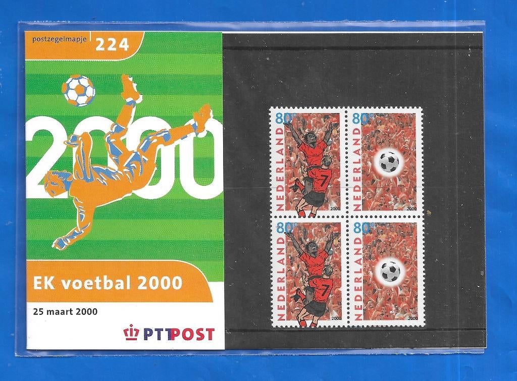 Postzegelmapje 224 - EK voetbal 2000, Verzenden, Na 1940, Postfris