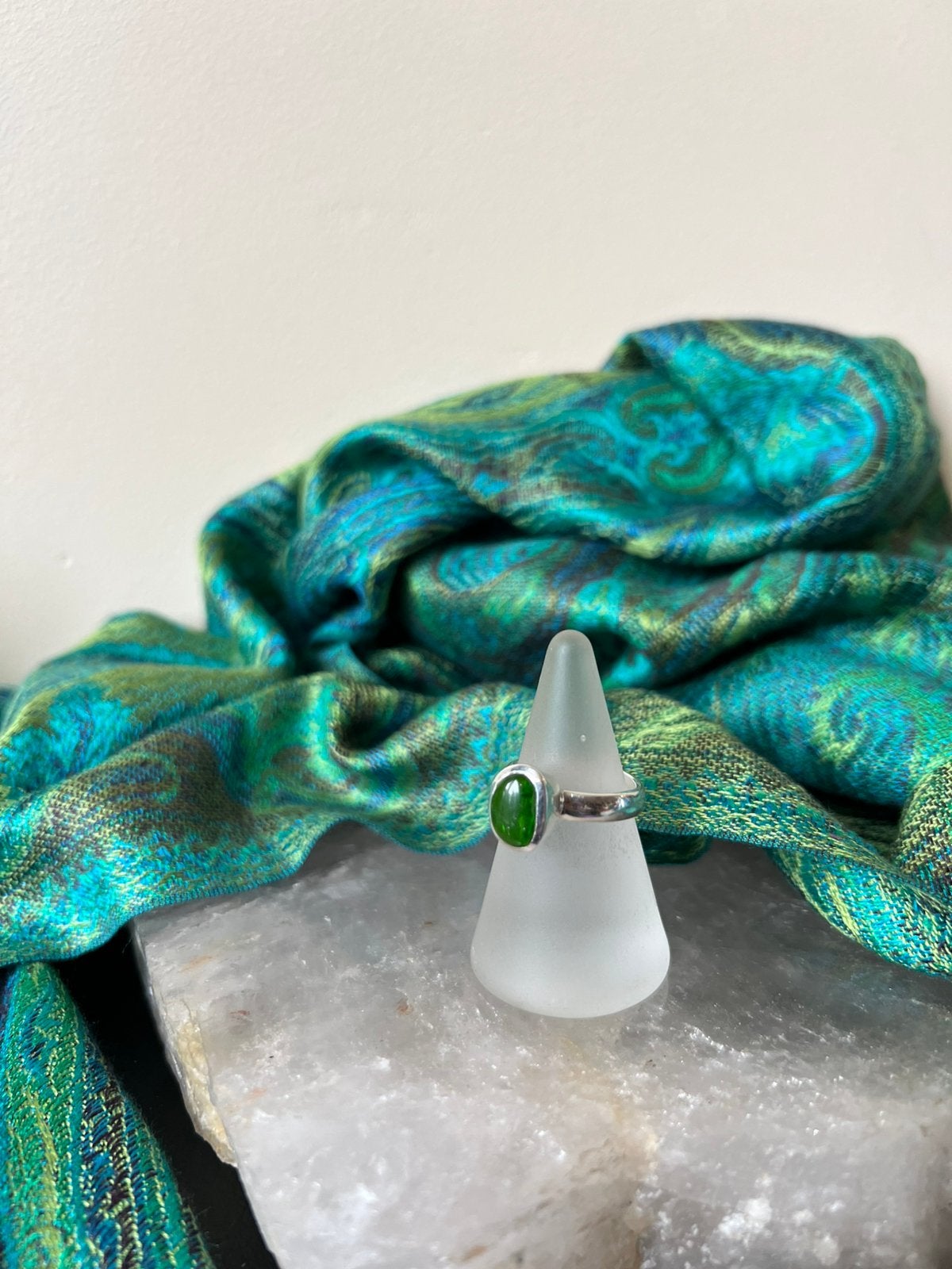 Diopsiet chroomdiopsiet geluk vreugde voorspoed intuïtie, Sieraden, Tassen en Uiterlijk, Ringen, Nieuw, Ophalen of Verzenden, 17 tot 18