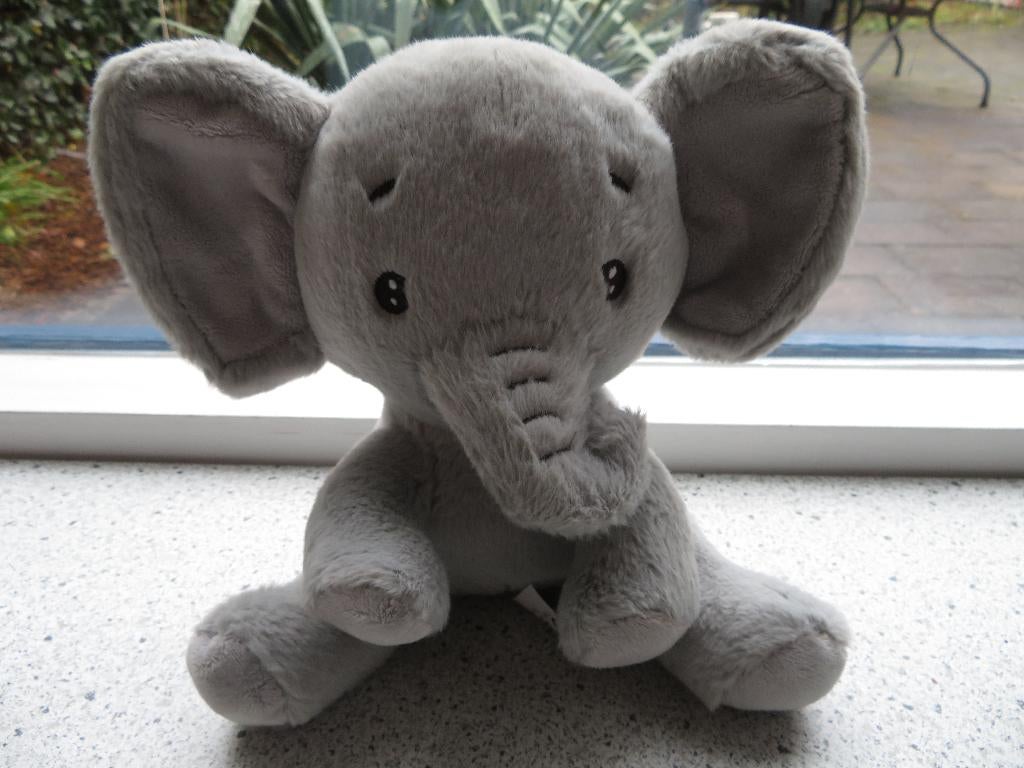 Grijs velours olifant met knisperoren merk ZD Trading, Ophalen of Verzenden, Zo goed als nieuw, Olifant