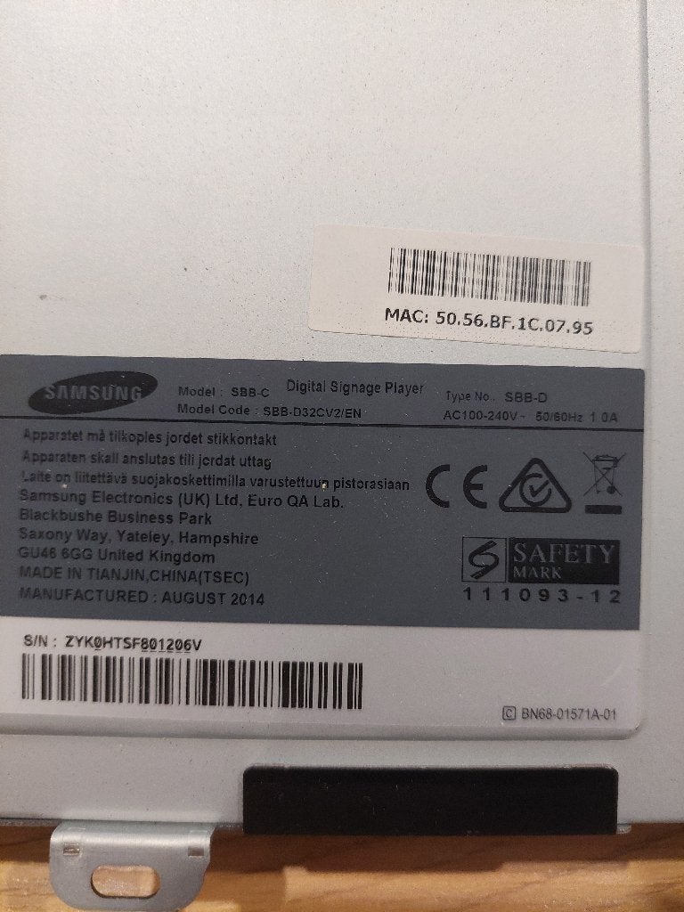Samsung digital signage player SBB-D32CV2/EN, Samsung, Gebruikt, Minder dan 500 GB, Ophalen of Verzenden