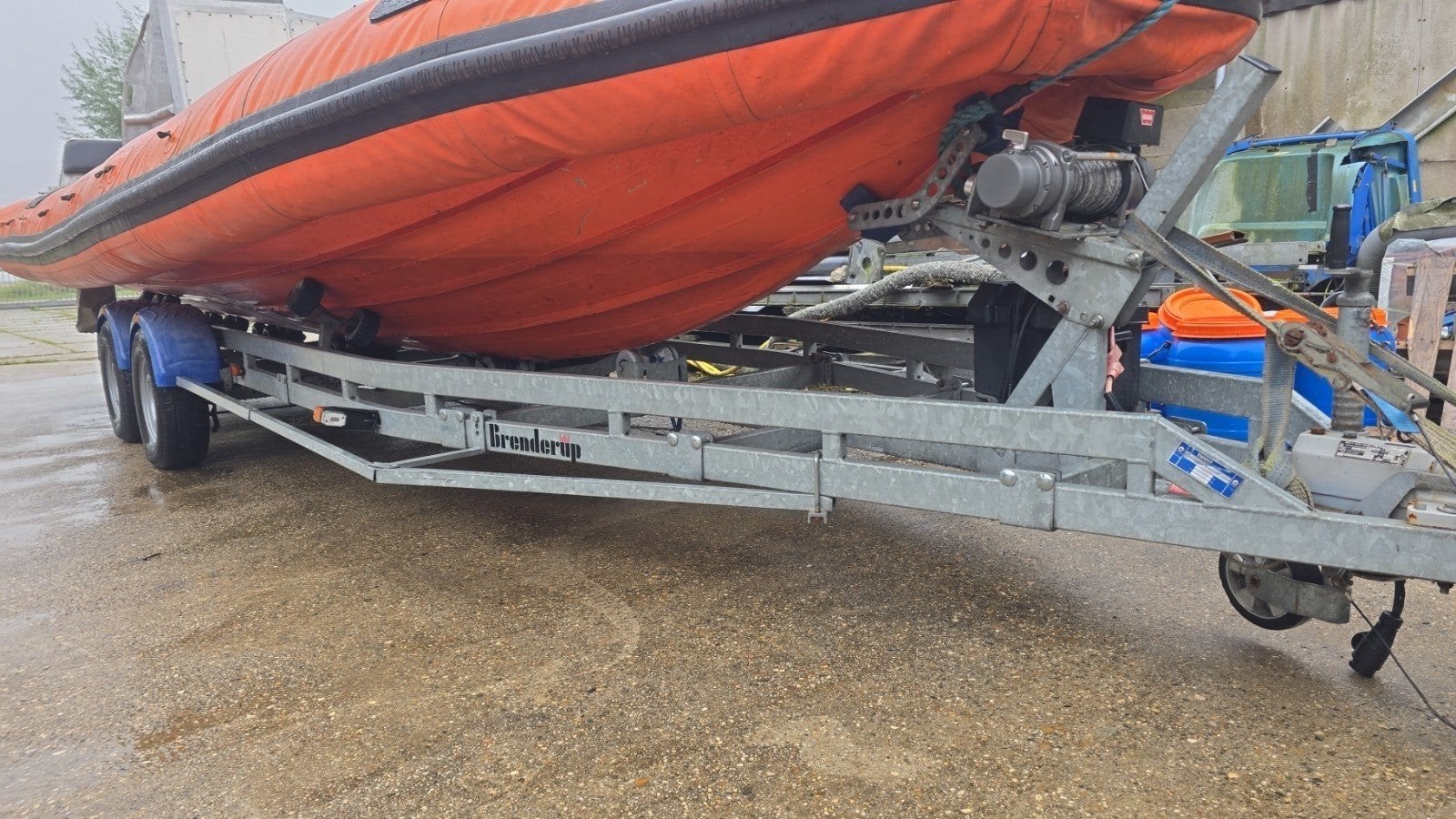 Boottrailer professioneel! 3500kg met Warn 8000 lier, Watersport en Boten, Gebruikt, Geremd, 9 meter of meer, Overige typen