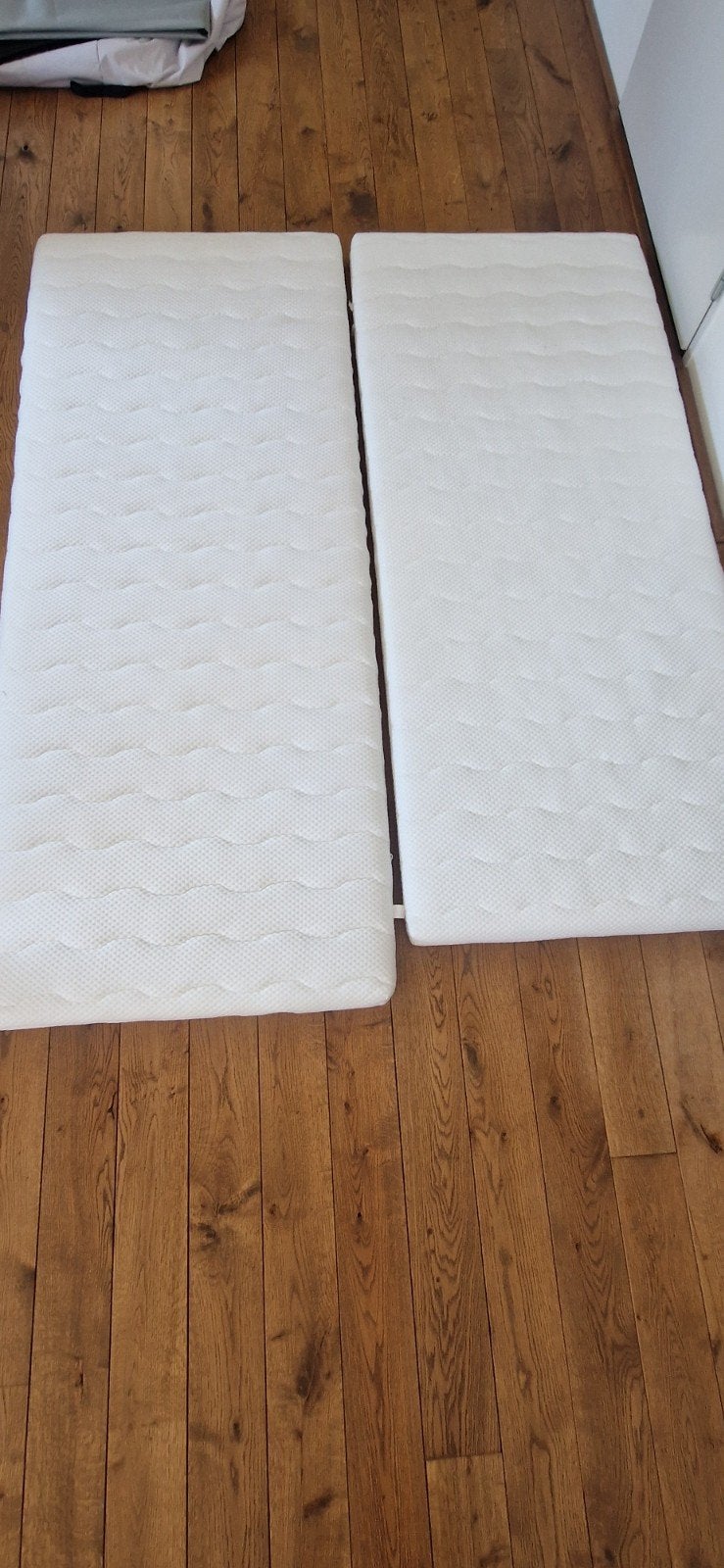 2x Topdekmatras koudschuim, dikte 7-8 cm, 80x190cm en 80x200, Ophalen, Zo goed als nieuw, Eenpersoons, 80 cm