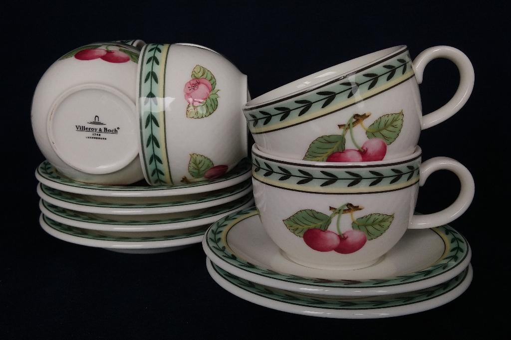 Villeroy & Boch French Garden Easy - kop en schotels, Ophalen of Verzenden, Zo goed als nieuw, Overige stijlen, Kop(pen) en/of Schotel(s)