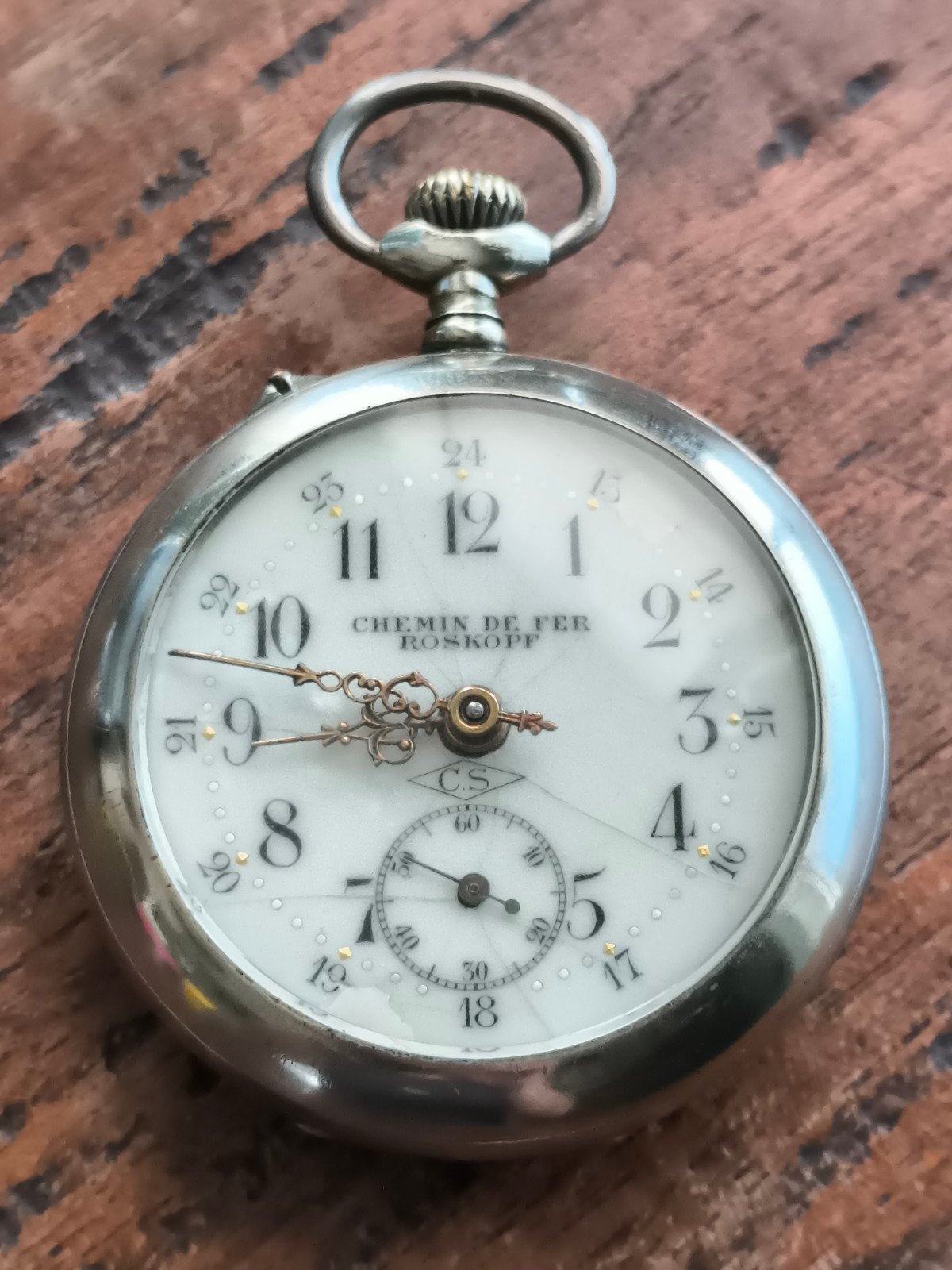 Goed functionerende Chemin de Fer Roskopf zakhorloge, Ophalen of Verzenden