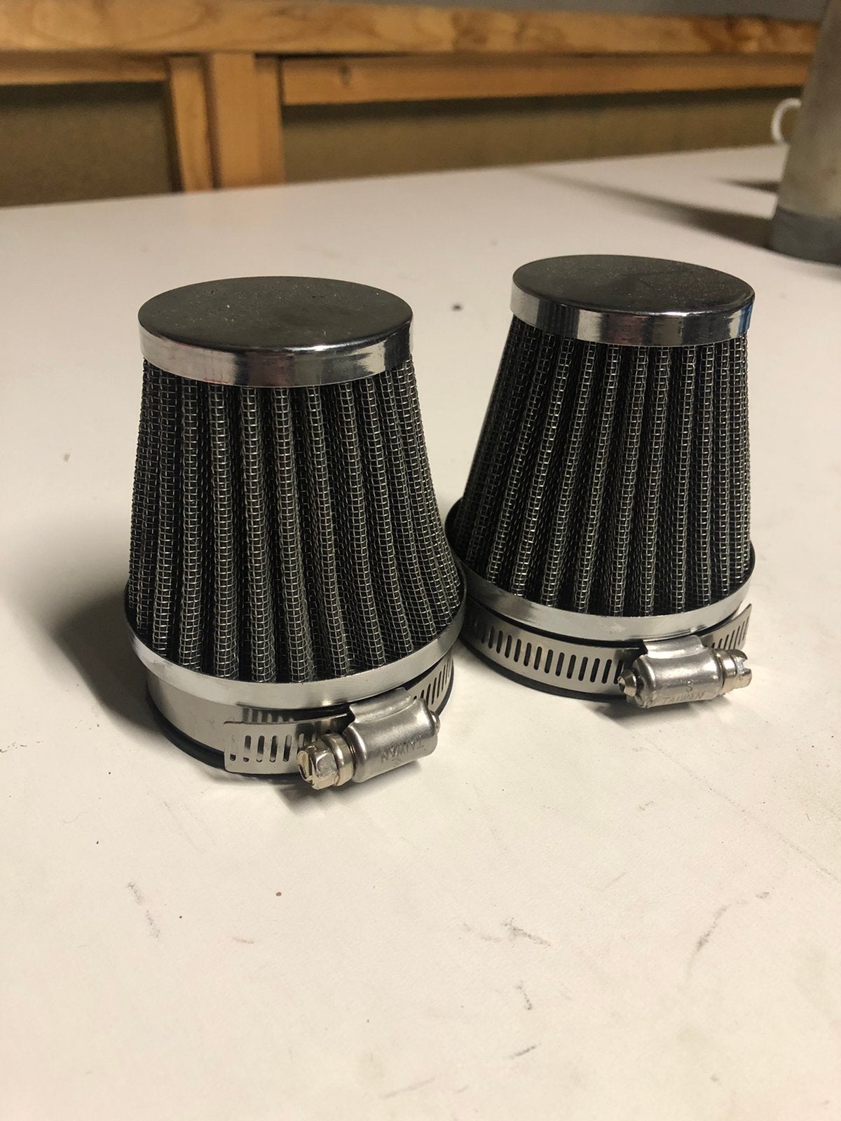 2 open luchtfilters/potfilters 60 MM, Motoren, Ophalen of Verzenden, ., ., .