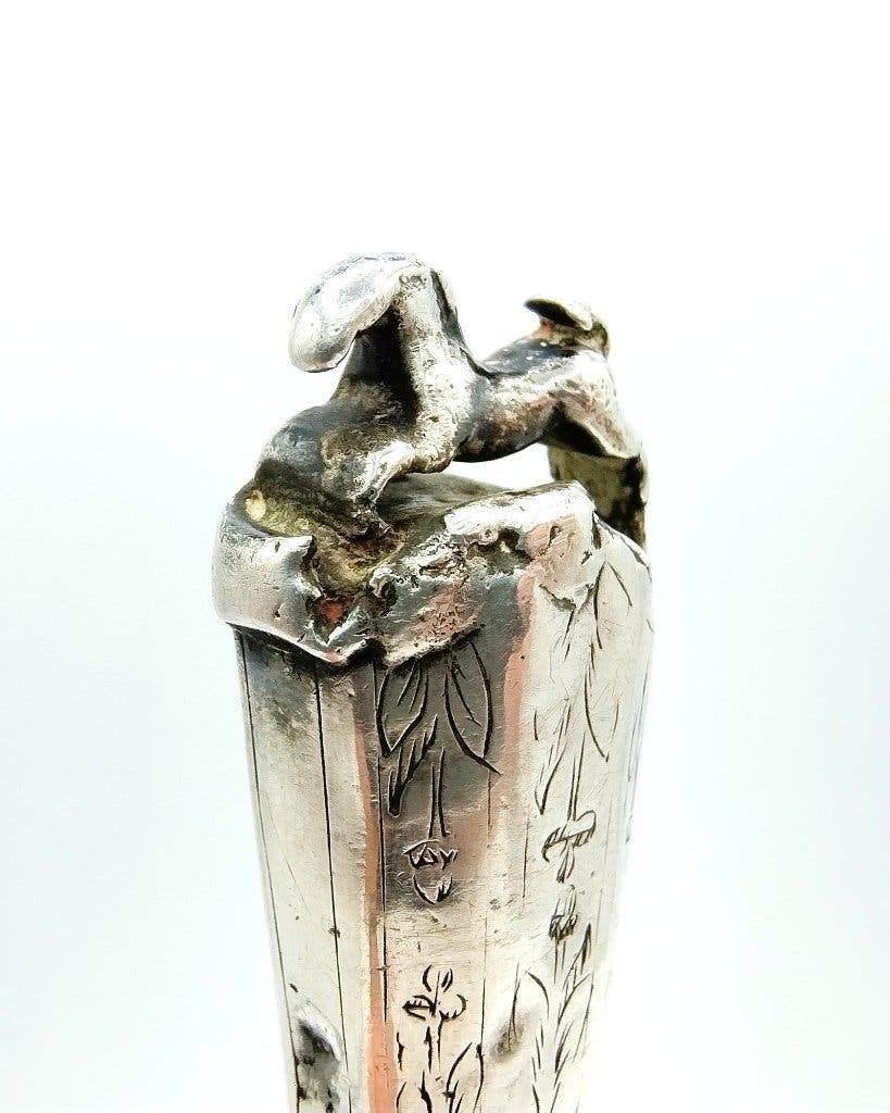 Museaal Fries zilveren mesheft met stalen lemmet, 1681, Verzenden, Zilver
