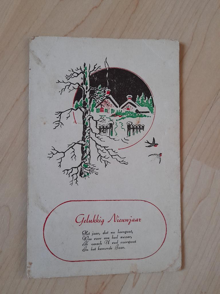 ANSICHTKAART GELUKKIG NIEUWJAAR MET RIJMPJE EN POSTZEGEL, Ophalen of Verzenden, 1960 tot 1980, Gelopen, Overijssel