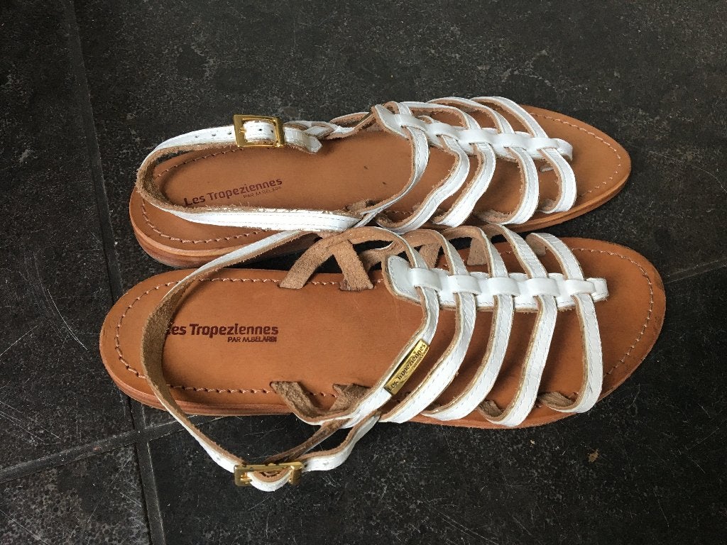 Les Tropeziennes leren sandalen 41 als nieuw., Wit, Les Tropeziennes, Zo goed als nieuw, Sandalen of Muiltjes