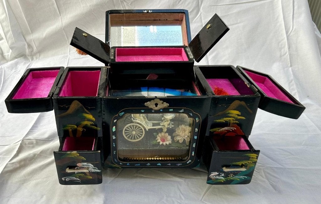 Sieradendoos retro met muziekdoos, Ophalen of Verzenden, Overige typen