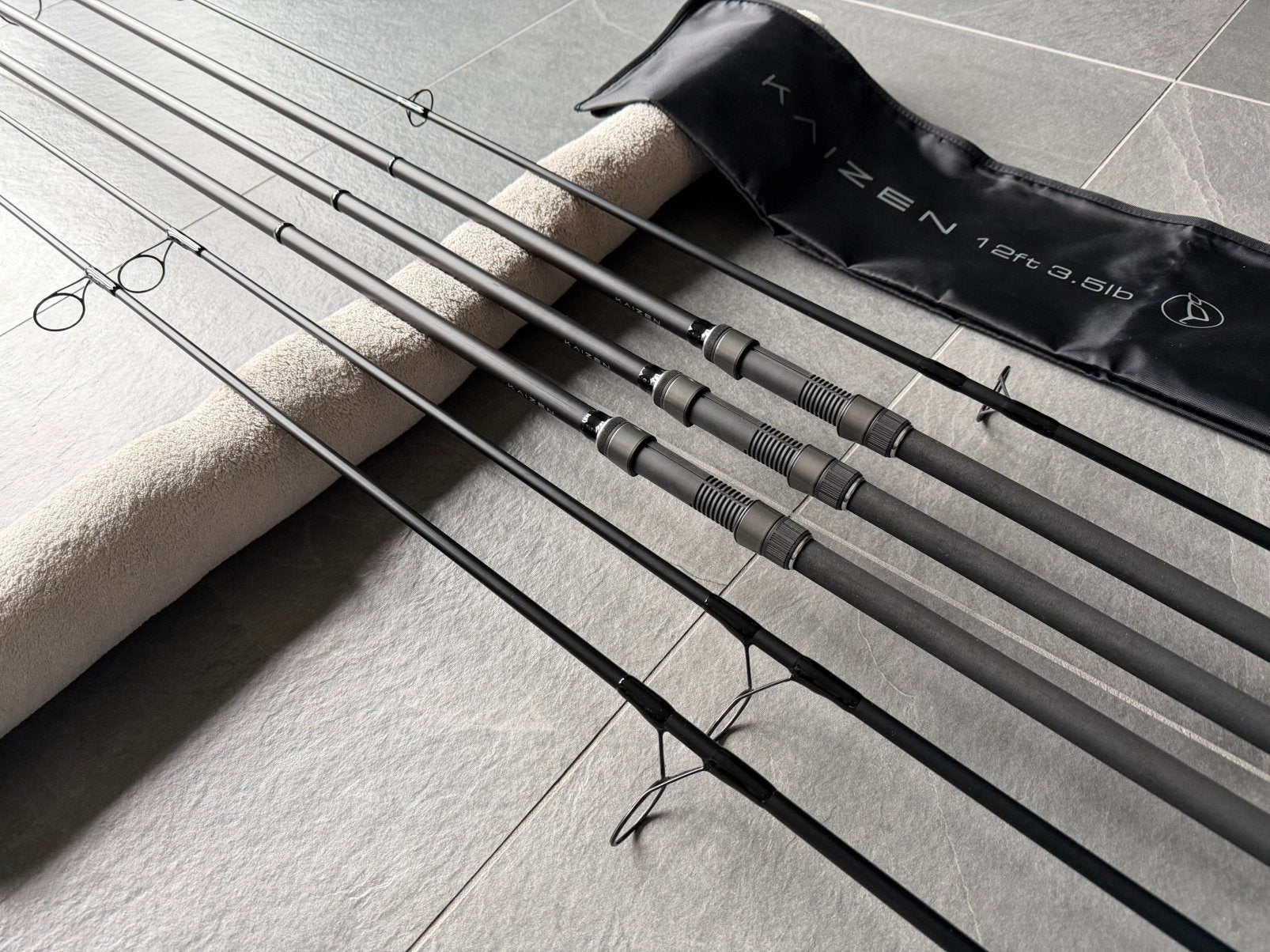 3 x Korda Kaizen Platinum 12ft 3,5lbs NIEUWSTAAT, Watersport en Boten, Hengelsport | Karpervissen, Ophalen, Zo goed als nieuw