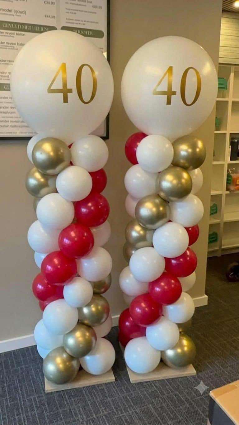 Ballonnen pilaar met tekst - Perfect voor elke gelegenheid!, Ophalen of Verzenden, Nieuw, Versiering, Verjaardag