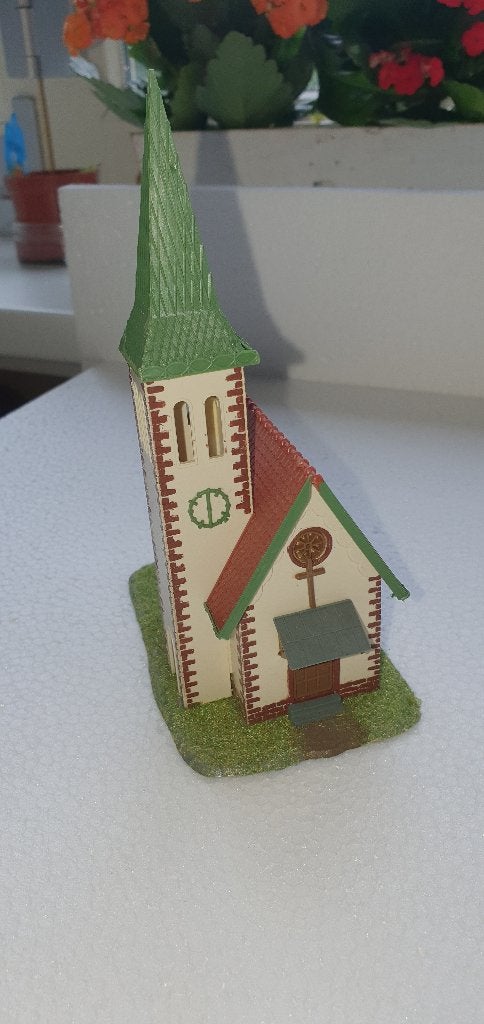 Modelbouw kerkje voor bij HO spoorbaan, Overige merken, Gebruikt, Gelijkstroom of Wisselstroom, Brug, Tunnel of Gebouw