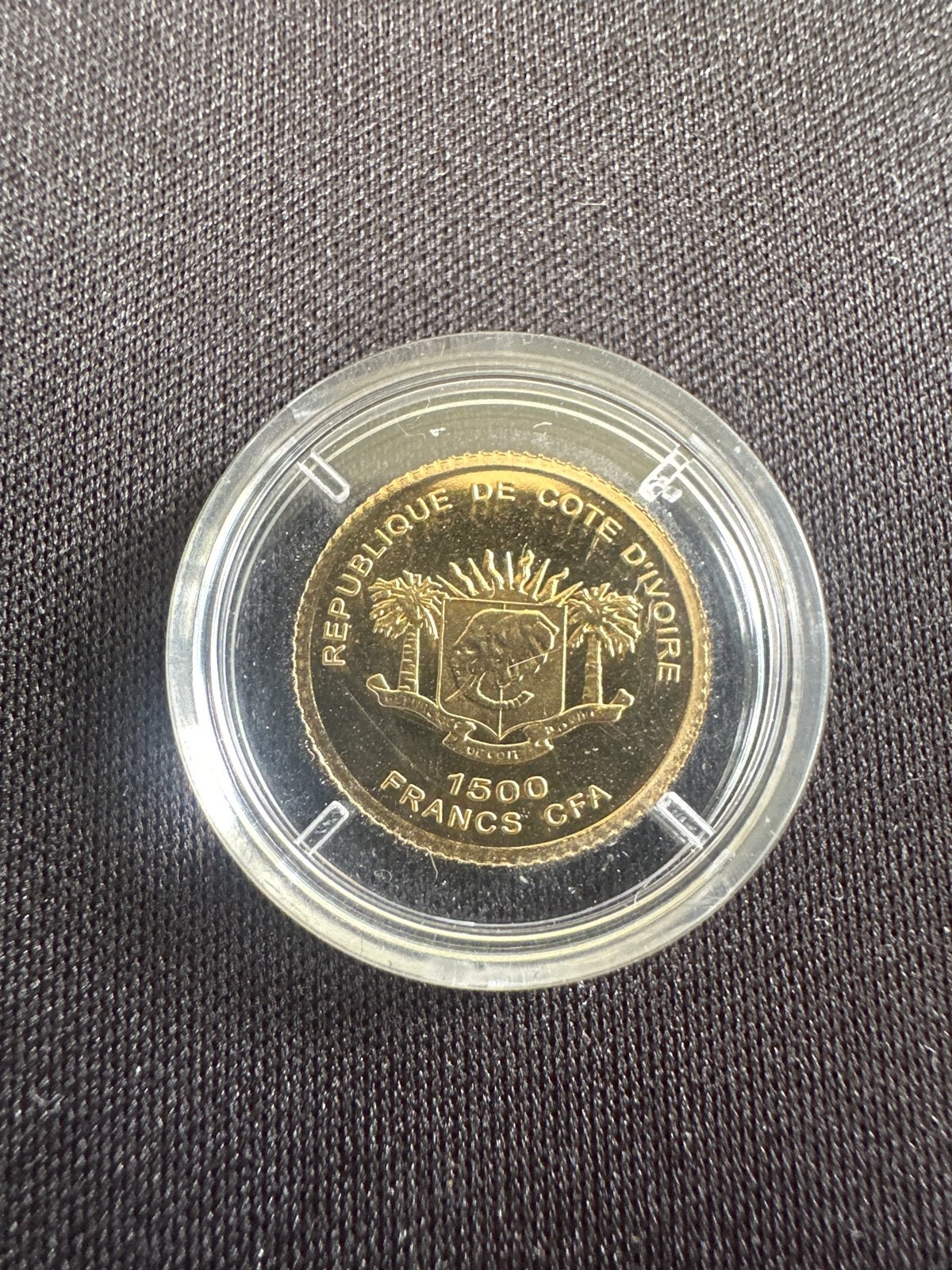 Gouden munt - 1500 Francs (CFA), Postzegels en Munten, Munten | Azië, Losse munt, Midden-Oosten, Goud, Ophalen of Verzenden