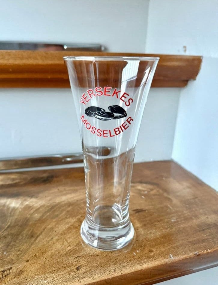 Yersekes mosselbier glas, Ophalen of Verzenden, Zo goed als nieuw, Glas of Glazen, Overige merken