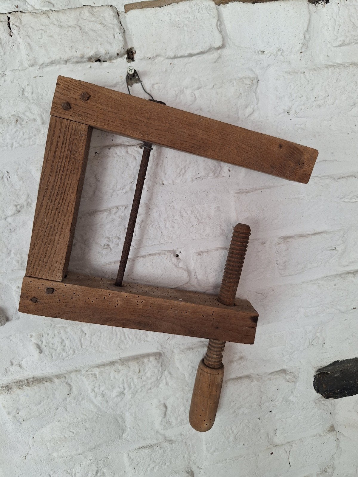 Antieke houten bankschroef / klem, Antiek en Kunst, Ophalen of Verzenden