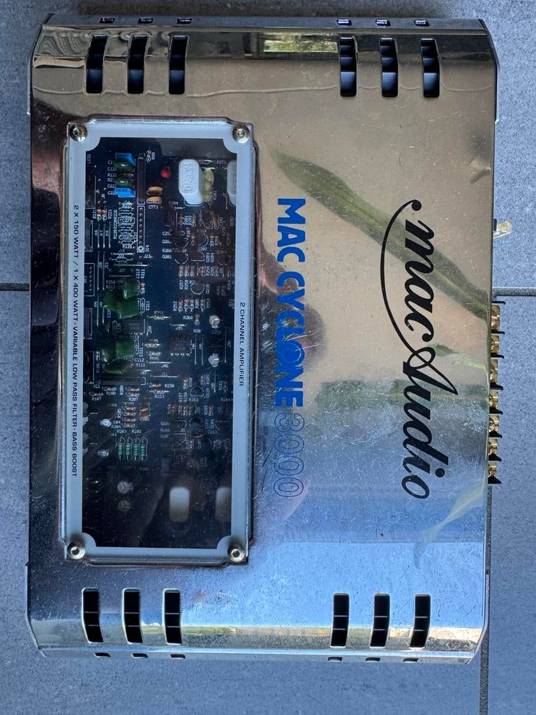 Mac Audio Mac Cyclone 3000 2 channel amplifier 2X150 W1X400W, Ophalen of Verzenden, Gebruikt