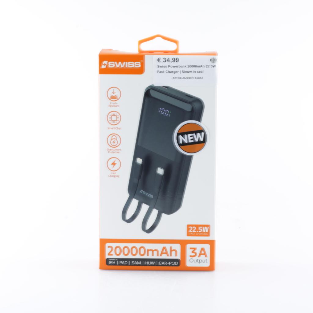 Swiss Powerbank 20000mAh 22.5W Fast Charger | Nieuw in seal, Flex Ltd., Nieuw, https://flex.com/contact-us, Nobelstraat 10, 5807 GA Oostrum LB, Limburg, Nederland
