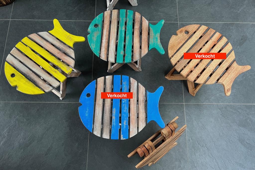 Tuintafel vis bijzettafel boottafel klaptafel strand tafel, Verburgt Vintage, Nieuw, Ophalen of Verzenden, https://verburgtvintage.nl/#contact