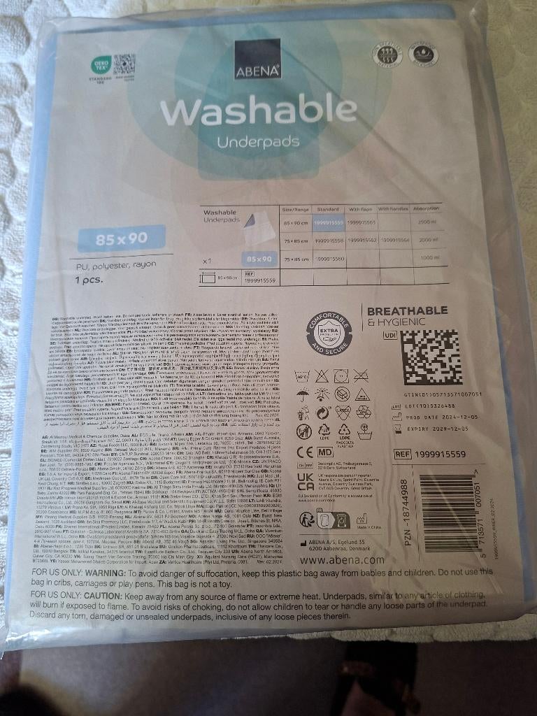 wasbare onderleggers - standard - 85 x 90 cm, Ophalen of Verzenden, Nieuw
