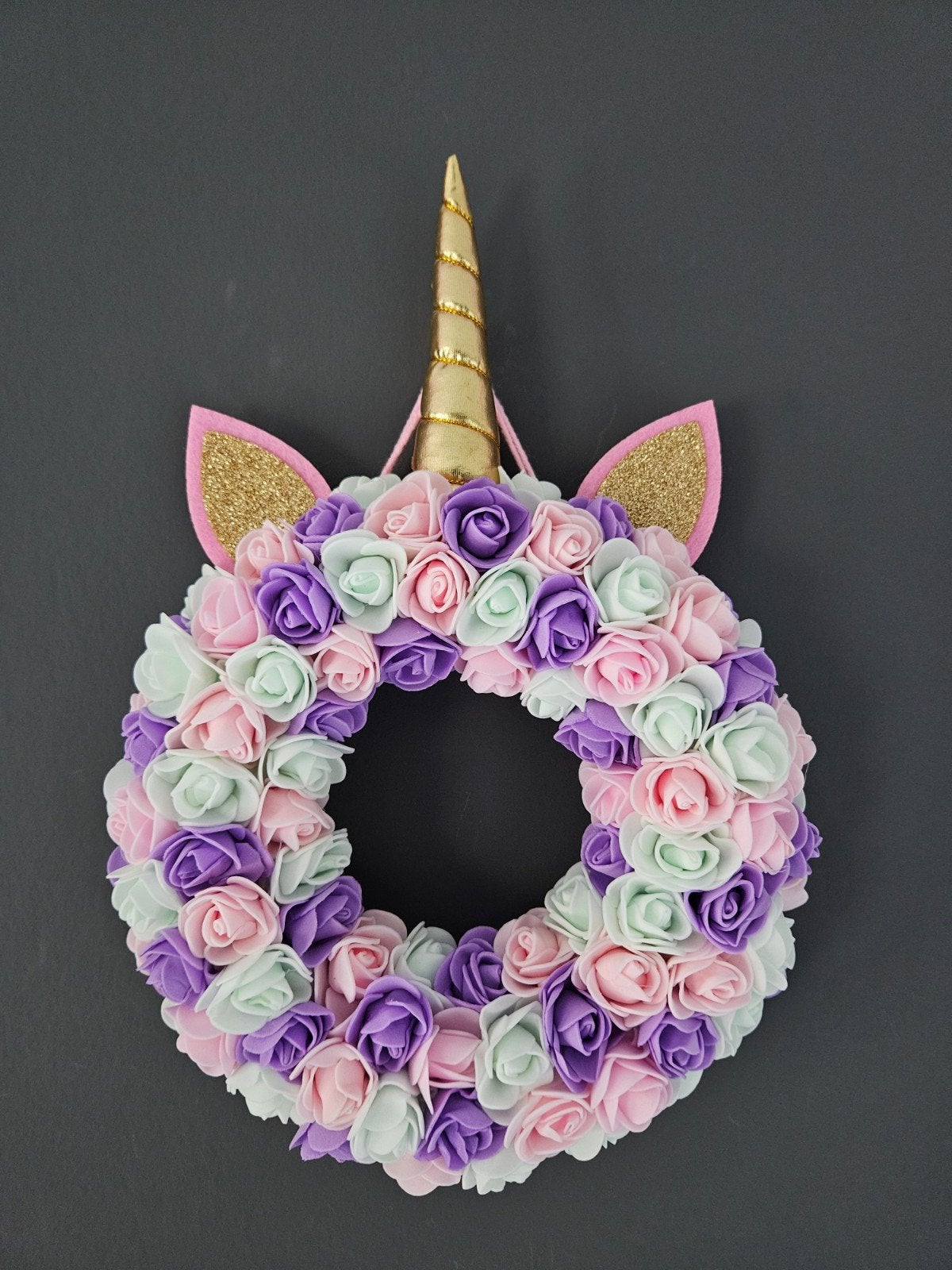 Unicorn eenhoorn krans muurhanger muur decoratie kinderkamer, Ophalen of Verzenden, Nieuw, Wanddecoratie