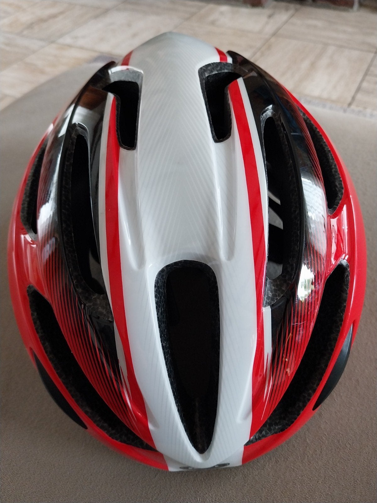 Bell Fietshelm Rood Wit - Maat X (54-61cm), Fietsen en Brommers, Fietsaccessoires | Fietshelmen, Gebruikt, Overige maten, Ophalen of Verzenden