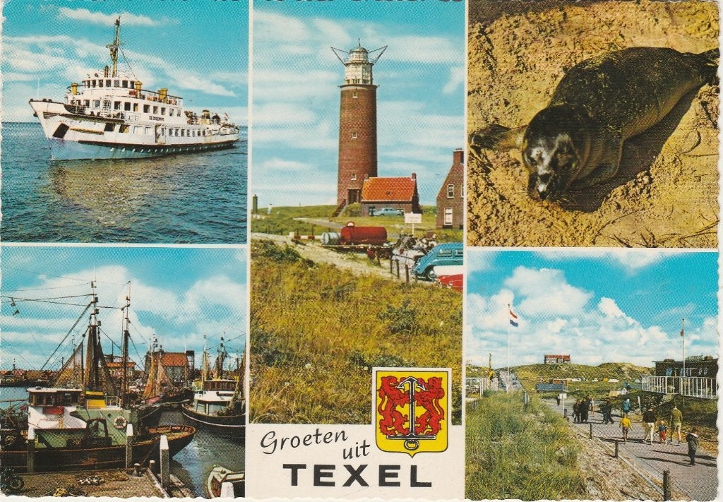 TEXEL Veerboot Haven Vuurtoren Zeehond Groeten, Verzenden, 1960 tot 1980, Gelopen, Waddeneilanden