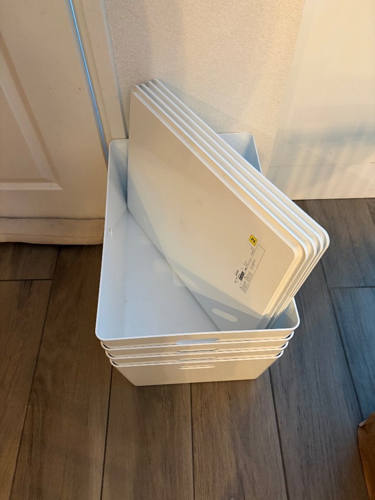 Kuggis IKEA opbergbakken met deksel wit, Ophalen, Gebruikt, 200 cm of meer, Minder dan 50 cm