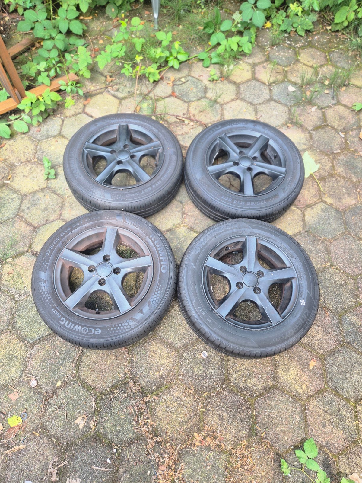 14 Inch Zomerbanden + Velgen 175/65, Ophalen, Zo goed als nieuw