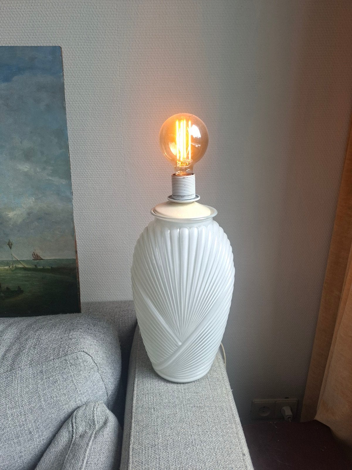 Vintage keramische tafellamp - schelp design, Ophalen