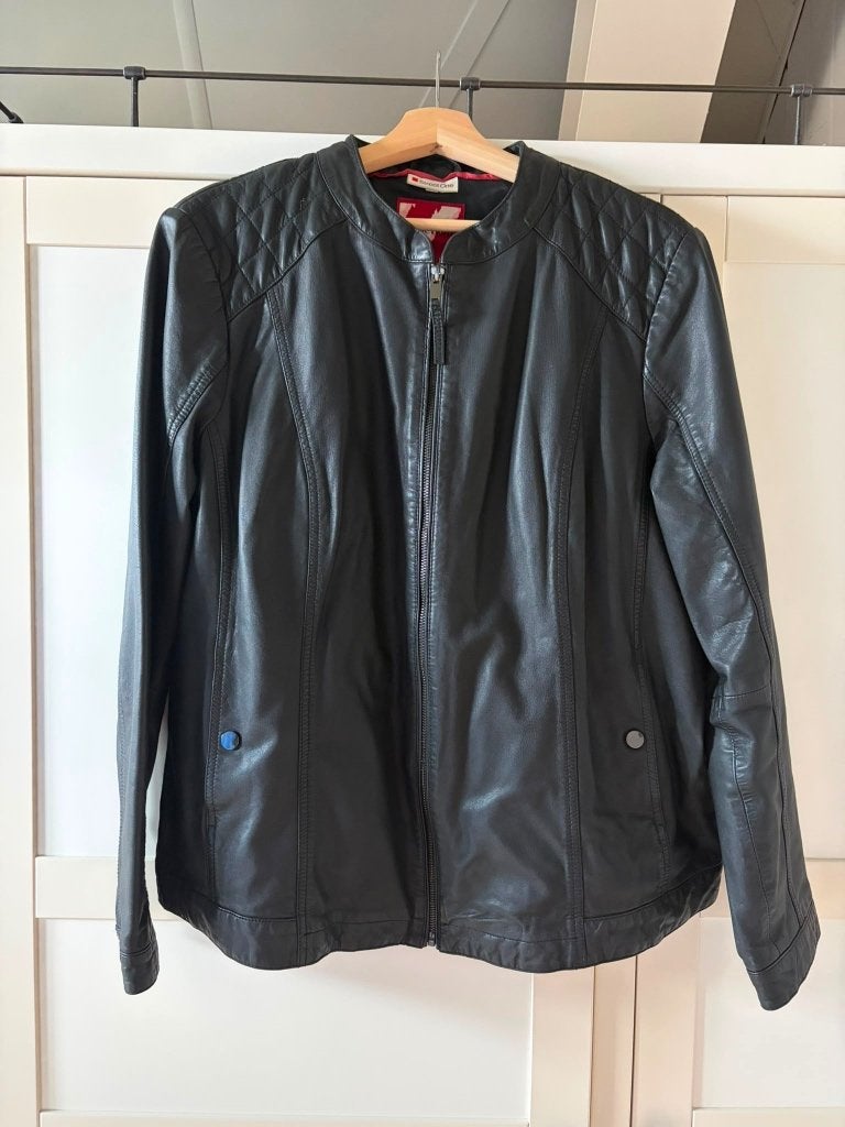 Leren jas dames, Ophalen, Zwart, Zo goed als nieuw, Maat 46/48 (XL) of groter