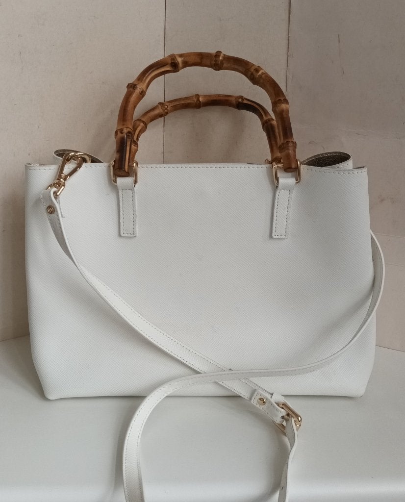 Gianni Notaro wit leren designer dames schouder tas handtas, Sieraden, Tassen en Uiterlijk, Tassen | Damestassen, Ophalen of Verzenden