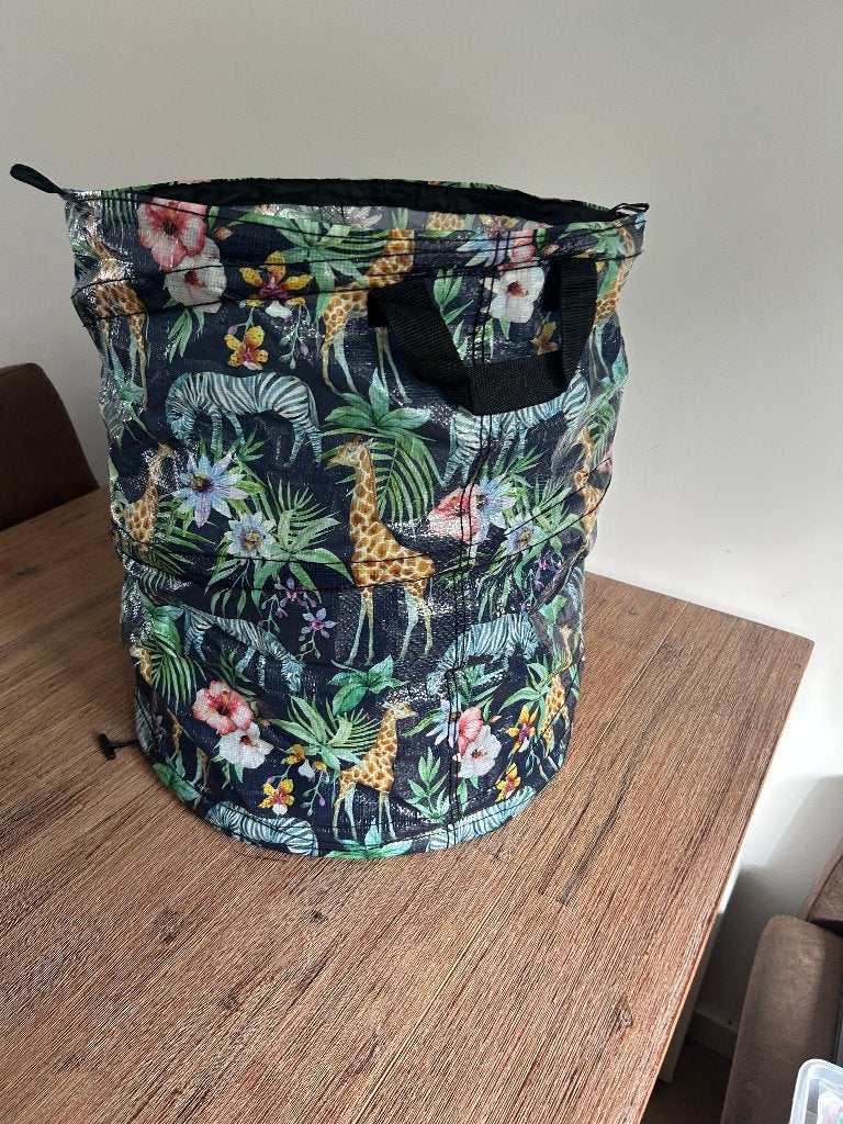 opbergton met jungleprint, Blauw, Ophalen of Verzenden, Gebruikt, Overige typen