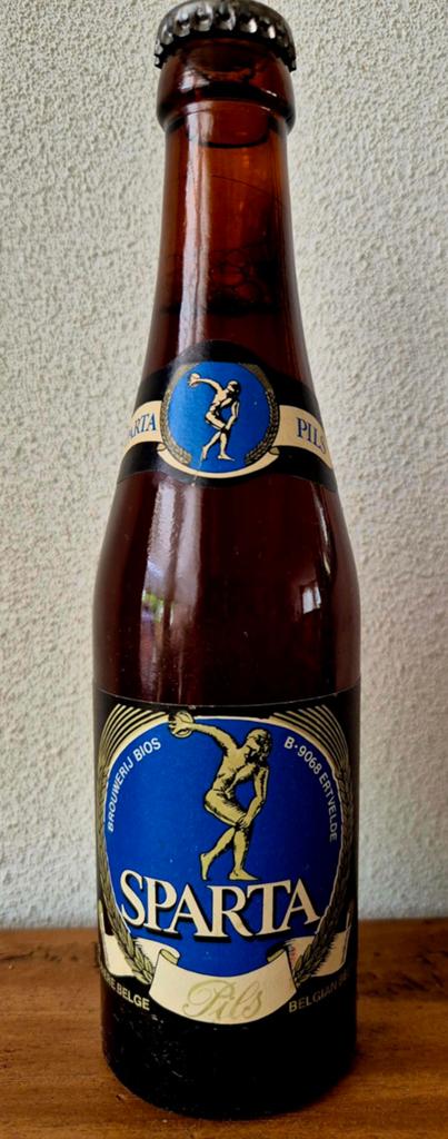 1985 fles SPARTA pils br. BIOS bier Ertvelde België. Verzame, Verzamelen, Biermerken, Ophalen of Verzenden, Zo goed als nieuw