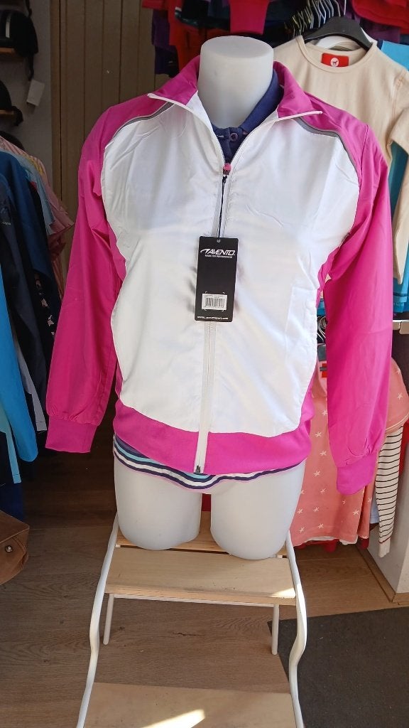 Roze/witte Avento dames trainingsjack mt 36 38 40 42 en 44, Maat 38/40 (M), Avento, Nieuw, Ophalen of Verzenden