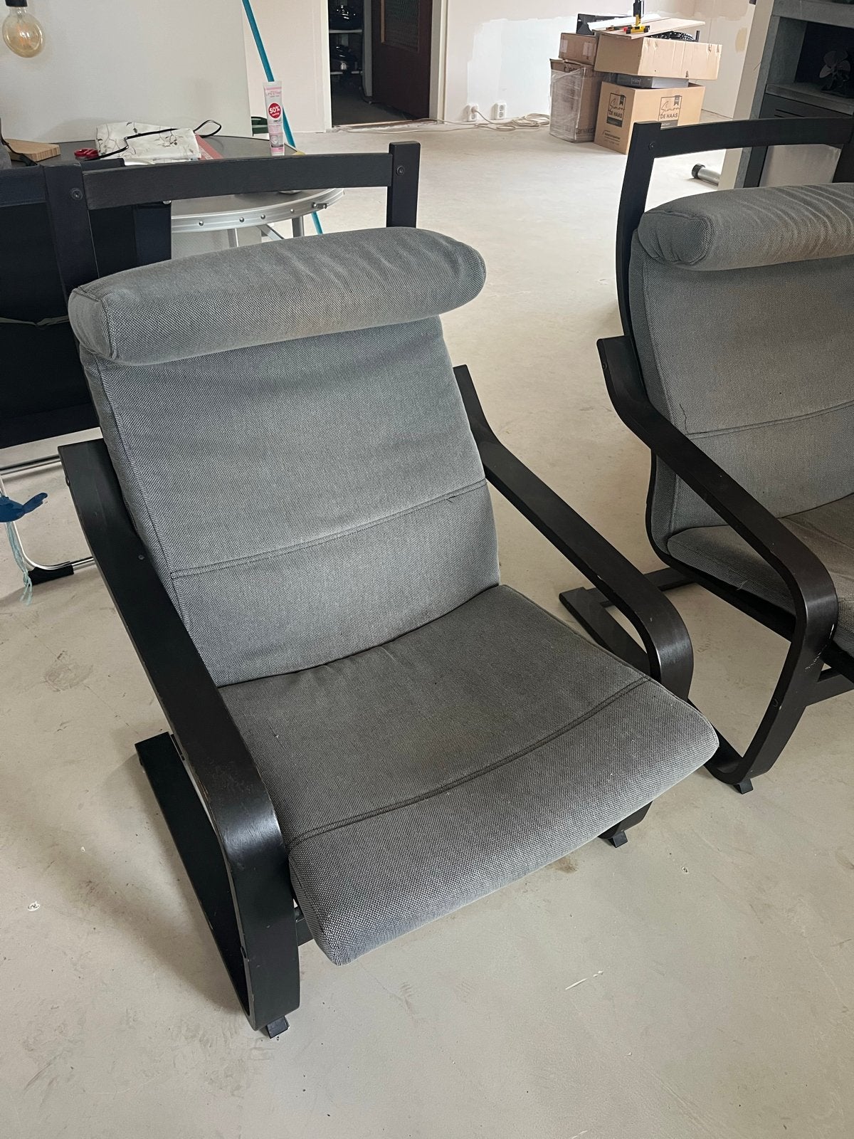 2 poang ikea stoelen, Ophalen, Gebruikt, Twee, Grijs