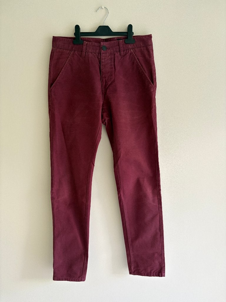 Chinos, broek, slim fit, wijnrood, Jack & Jones, W32 L36, Overige maten, Ophalen of Verzenden, Gedragen, Rood