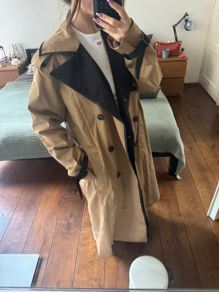 Boss Trench coat, Verzenden, Beige, Maat 36 (S), Gedragen