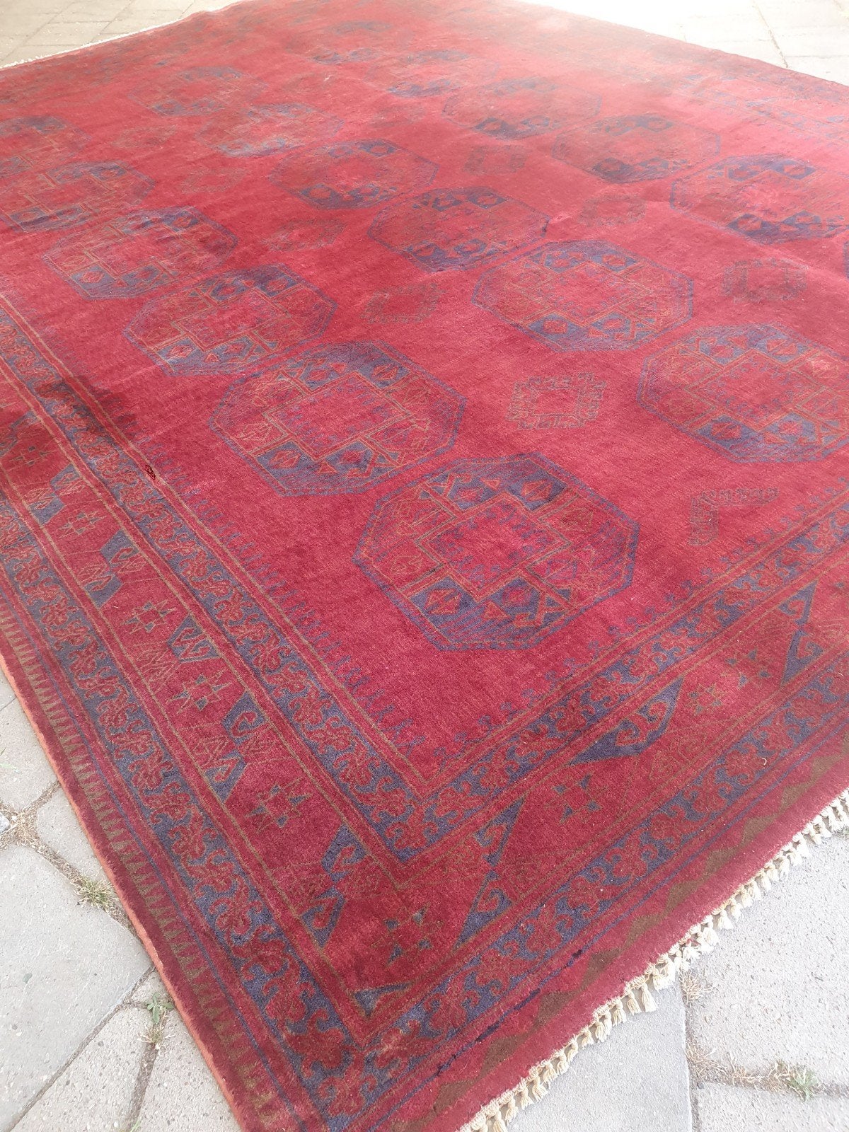 Vintage perzisch tapijt 400x300 cm, 200 cm of meer, Rechthoekig, Gebruikt, Vintage Afghaans