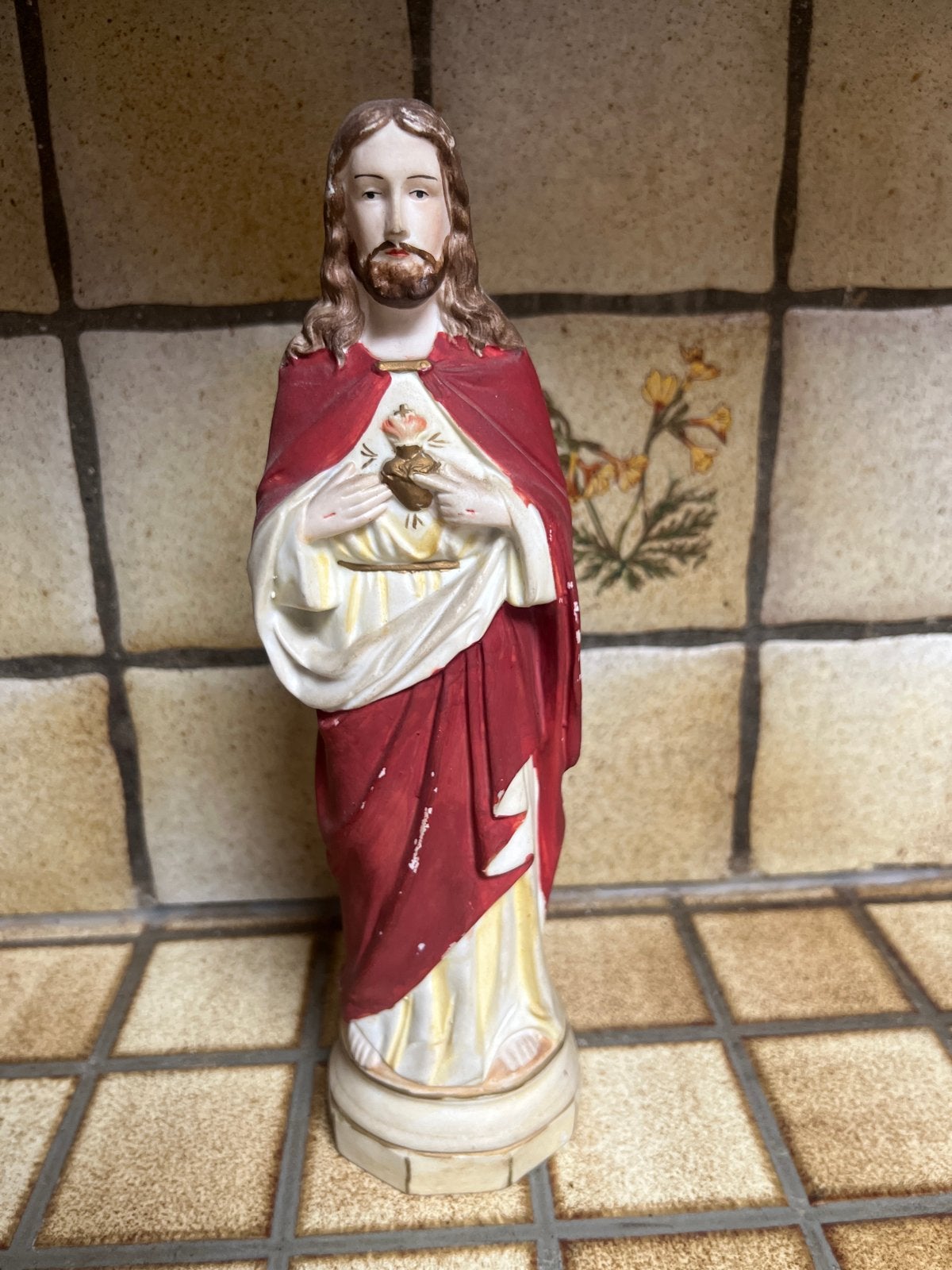 Vintage Jezus beeld - Heilig Hart, Antiek en Kunst, Antiek | Religie, Ophalen of Verzenden