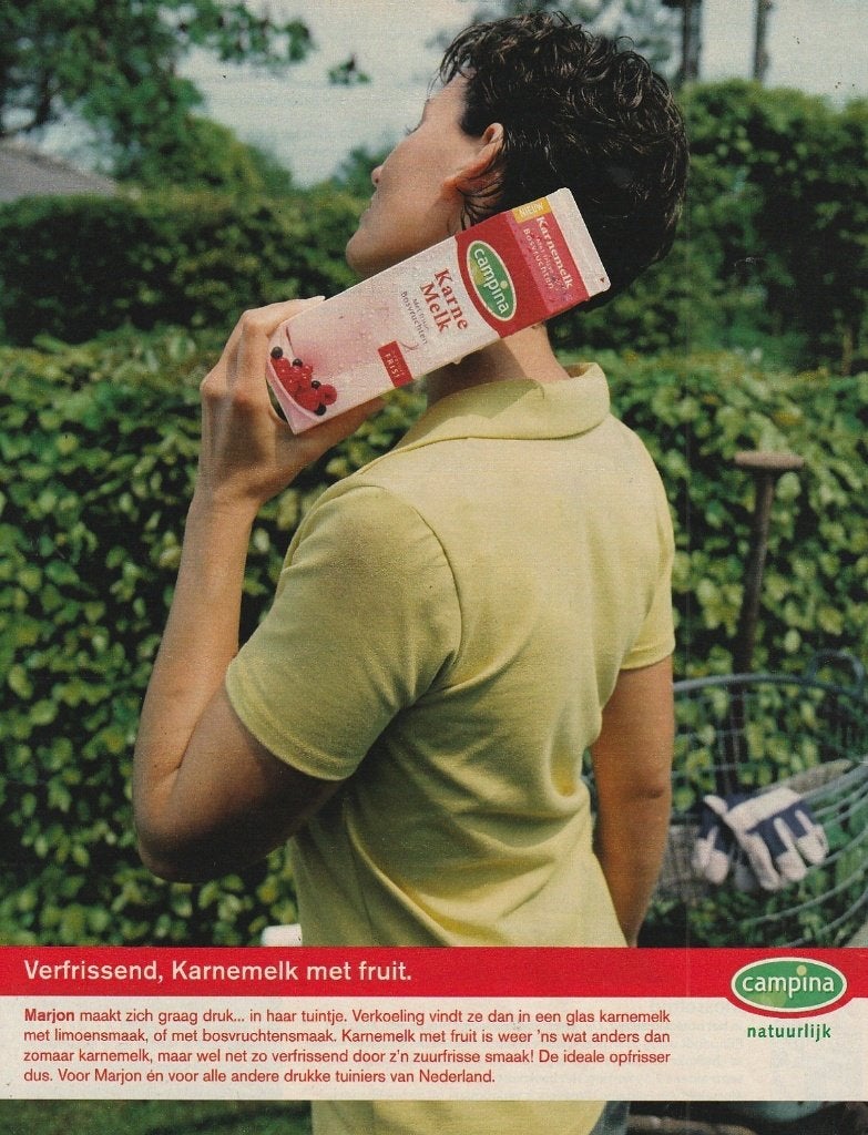 Retro reclame 2003 Campina zuivel karnemelk voor Marjon, Verzenden, Overige typen