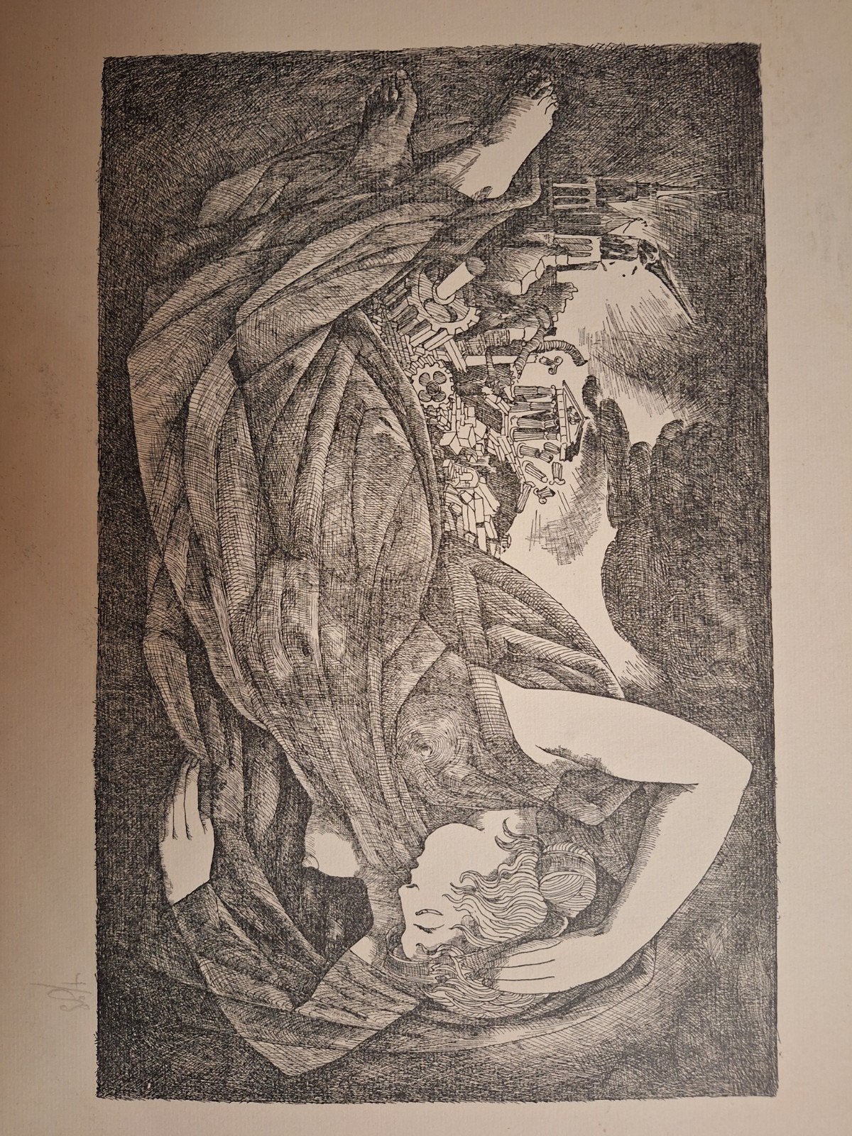 Lithografie naakt door Hendrik J. Slijper, Origineel, 1950 - 1999, Portret, Ophalen of Verzenden