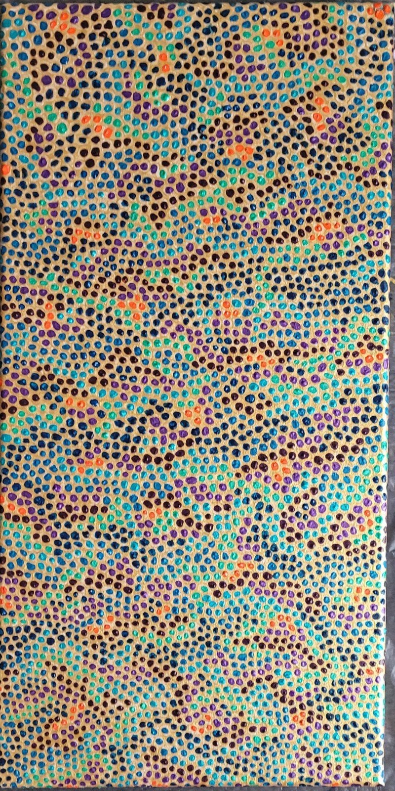 Handgeschilderd schilderij 30x60 cm - Kleurrijke stippen, Ophalen