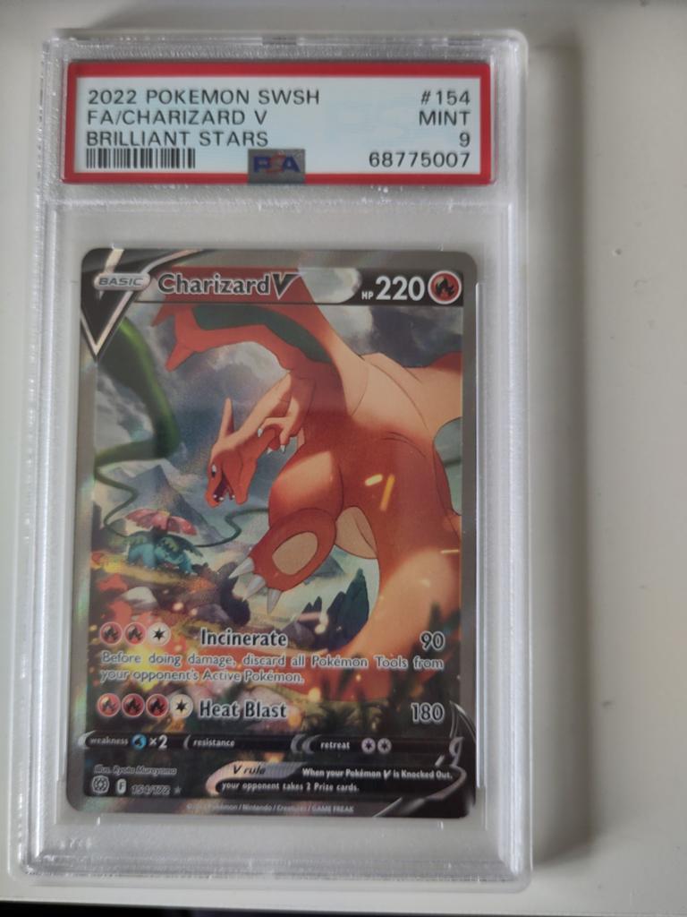 Charizard V 154/172 Brilliant Stars PSA 9 Mint, Ophalen of Verzenden, Nieuw, Foil