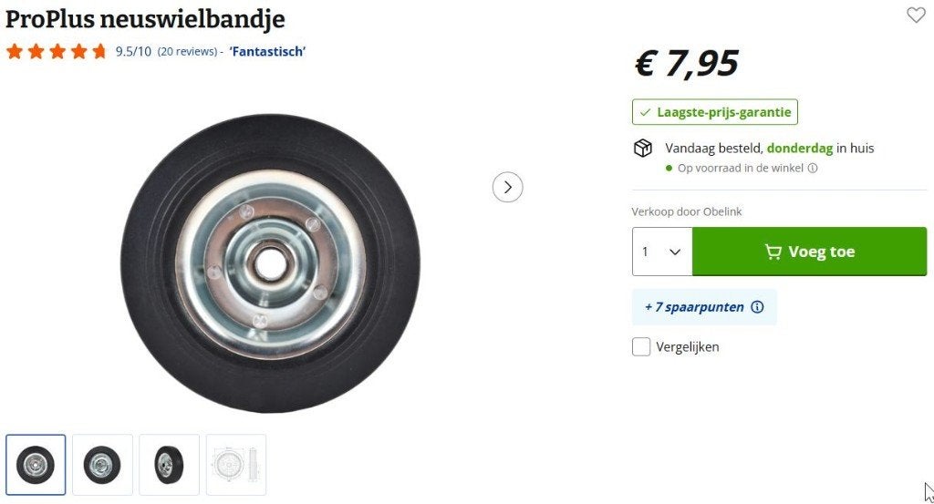 Neuswiel los bandje aanhanger/caravan/vouwwagen 20 cm, Ophalen, Nieuw