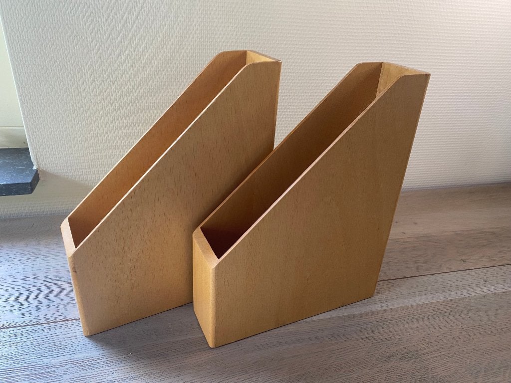 Set van 2 Luxe Massief Beukenhouten Lectuurbakken, Ophalen of Verzenden, Zo goed als nieuw