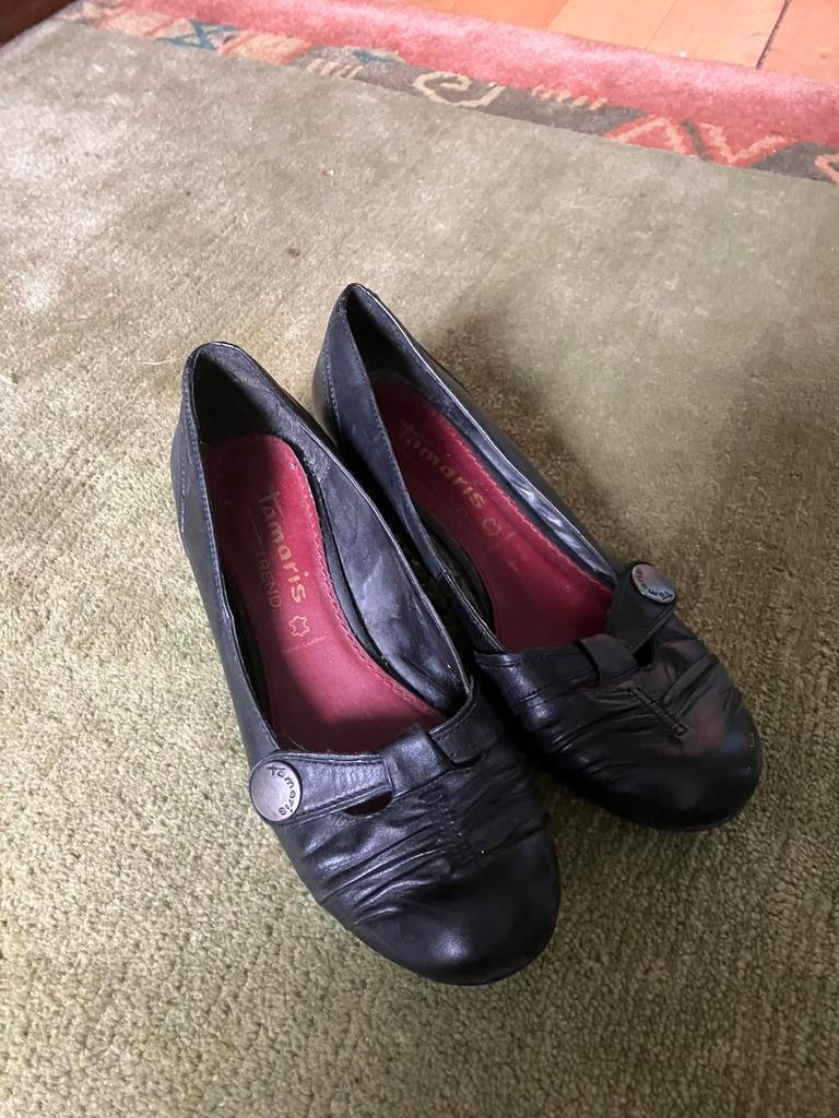 Tamaris zwart ballerina schoenen 39, Ophalen of Verzenden, Zo goed als nieuw, Zwart