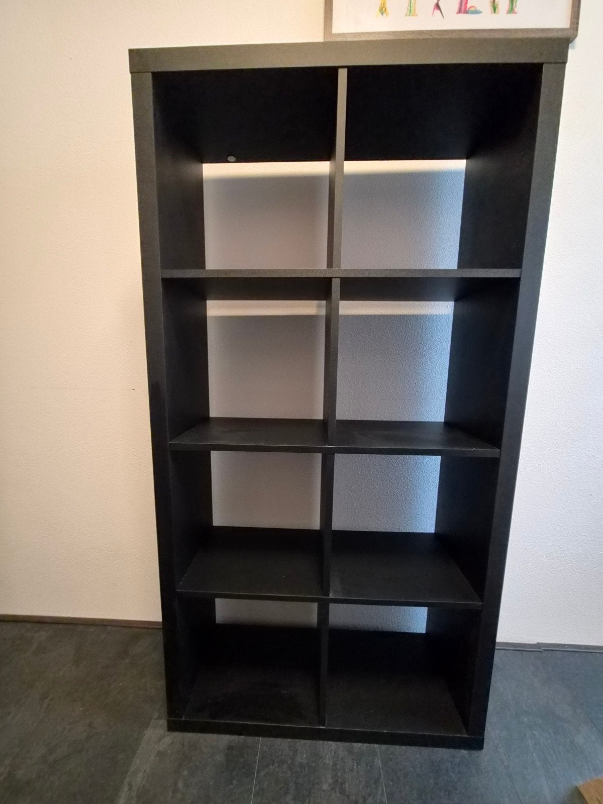 Zwarte vakkenkast in goede staat TEAB, Ophalen, Met plank(en), Gebruikt, 50 tot 100 cm